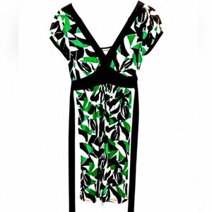 Vintage Forever Midi Surplice V Scoop Back Stretchy Short Sleeve Tie Back Midi L